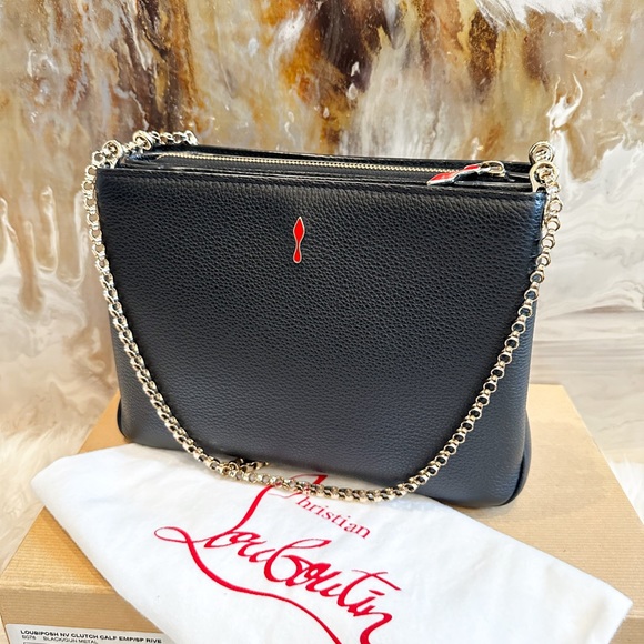 Christian Louboutin Triloubi Spiked Monogram Chain Shoulder Bag - Picture 8 of 11